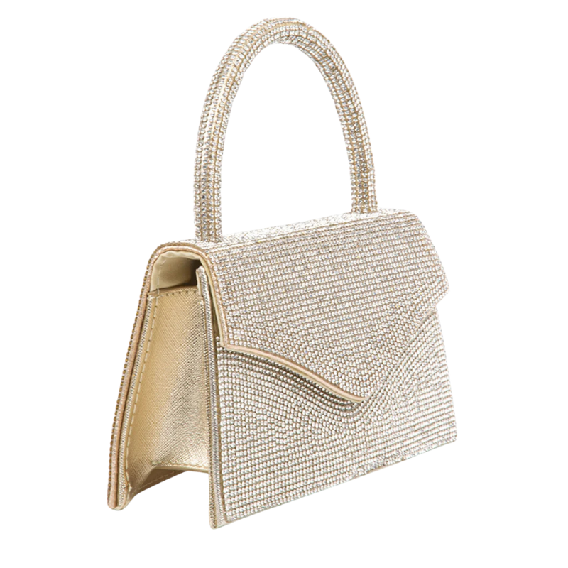 The Handbag Den Gold Rhinestone Evening Clutch for Women