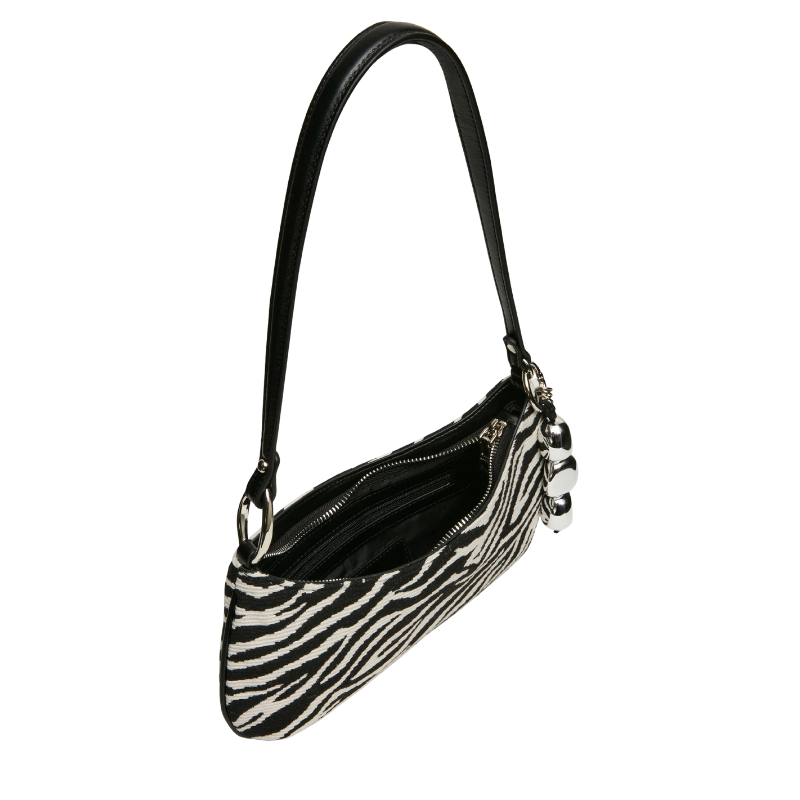 The Handbag Den Zebra Print Tassel Shoulder Bag for Women