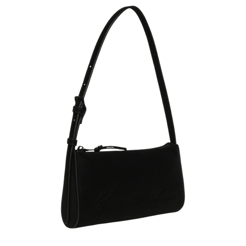 The Handbag Den Black Zip Shoulder Bag for Women