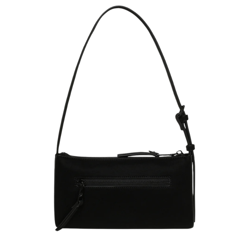 The Handbag Den Black Zip Shoulder Bag for Women